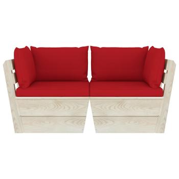 Garten-Palettensofa 2-Sitzer mit Kissen Fichtenholz