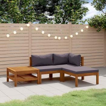 ARDEBO.de - 4-tlg. Garten-Lounge-Set mit Auflage Massivholz Akazie