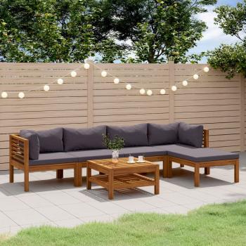 ARDEBO.de - 7-tlg. Garten-Lounge-Set mit Auflage Massivholz Akazie