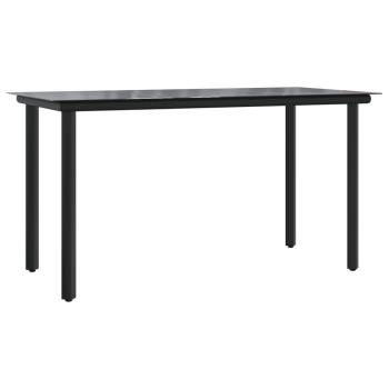 11-tlg. Garten-Essgruppe mit Kissen Schwarz & Grau Poly Rattan