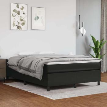ARDEBO.de - Boxspringbett mit Matratze Schwarz 140x200 cm Kunstleder