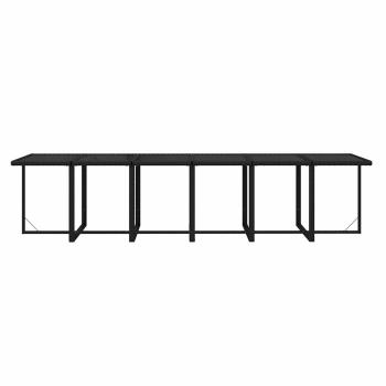 13-tlg. Garten-Essgruppe mit Kissen Poly Rattan Schwarz