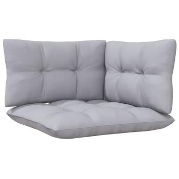 6-tlg. Garten-Lounge-Set mit Grauen Kissen Kiefer Massivholz