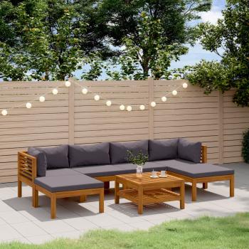 ARDEBO.de - 7-tlg. Garten-Lounge-Set mit Auflage Massivholz Akazie