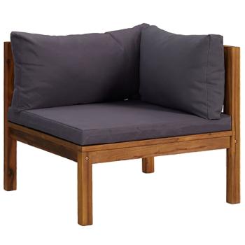 7-tlg. Garten-Lounge-Set mit Auflage Massivholz Akazie