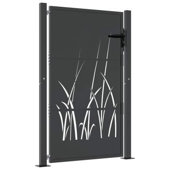 Gartentor Anthrazit 100x125 cm Stahl Gras-Design