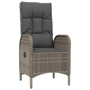 5-tlg. Garten-Essgruppe mit Kissen Schwarz und Grau Poly Rattan