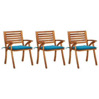 ARDEBO.de - Garten-Essstühle mit Kissen 3 Stk. Massivholz Akazie
