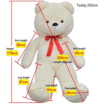 Teddybär Kuscheltier Plüsch Weiß 170 cm