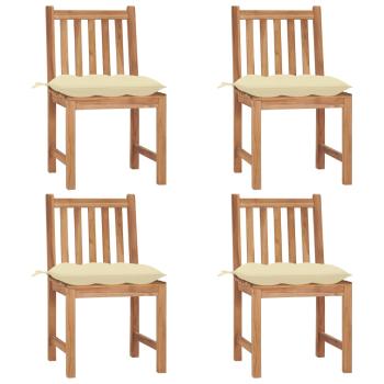 ARDEBO.de - Gartenstühle 4 Stk. mit Kissen Massivholz Teak
