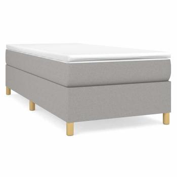 Boxspringbett mit Matratze Hellgrau 90x190 cm Stoff