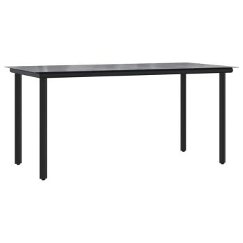 9-tlg. Garten-Essgruppe mit Kissen Schwarz Poly Rattan