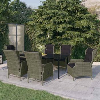 ARDEBO.de - 7-tlg. Garten-Essgruppe Braun