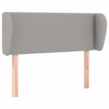 Kopfteil mit Ohren Hellgrau 103x23x78/88 cm Stoff