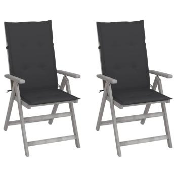 ARDEBO.de - Verstellbare Gartenstühle 2 Stk. mit Auflagen Massivholz Akazie