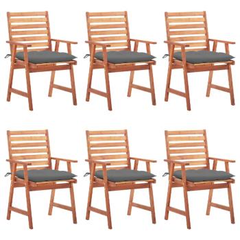 ARDEBO.de - Garten-Essstühle 6 Stk. mit Kissen Massivholz Akazie