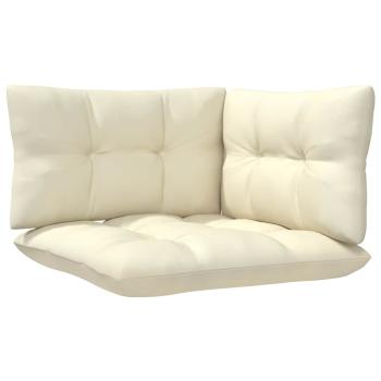 13-tlg. Garten-Lounge-Set mit Creme Kissen Kiefernholz