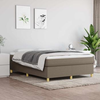 ARDEBO.de - Boxspringbett mit Matratze Taupe 140x200 cm Stoff