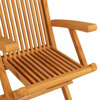 Klappstühle mit grünen Kissen, 4 Stück, Massivholz Teakholz
