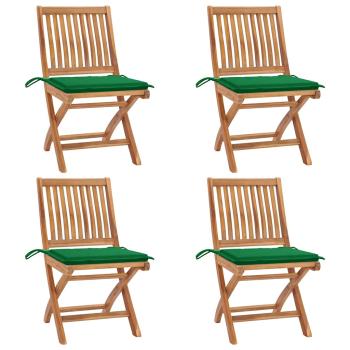 ARDEBO.de - Klappstühle mit Kissen, 4-teilig, Massivholz Teakholz