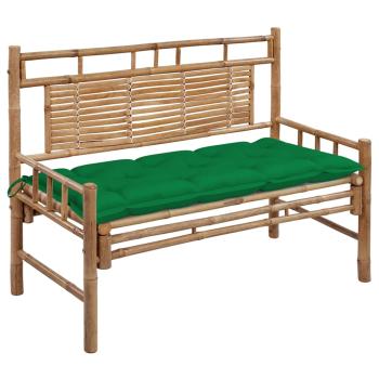 ARDEBO.de - Gartenbank mit Auflage 120 cm Bambus