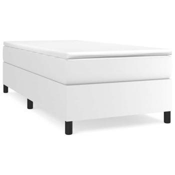 Boxspringbett mit Matratze Weiß 90x190 cm Kunstleder