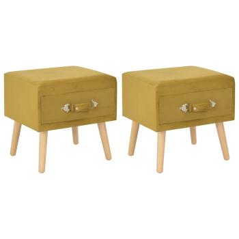 ARDEBO.de - Nachttische 2 Stk. Senfgelb 40 x 35 x 40 cm Samt