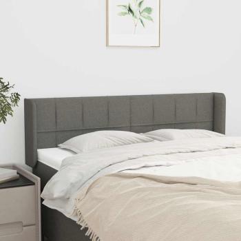 ARDEBO.de - Kopfteil mit Ohren Dunkelgrau 147x16x78/88 cm Stoff
