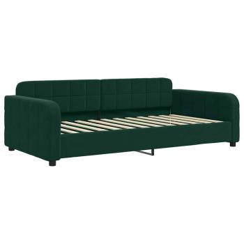 Tagesbett Ausziehbar Dunkelgrün 90x200 cm Samt
