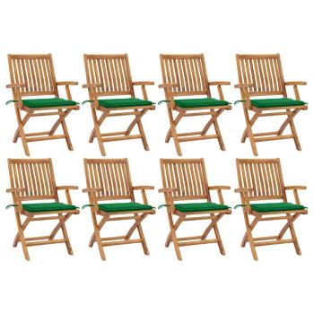 ARDEBO.de - Klappstühle mit Kissen, 8-teilig, Massivholz Teakholz