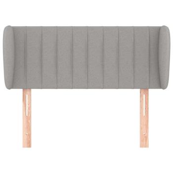 Kopfteil mit Ohren Hellgrau 103x23x78/88 cm Stoff