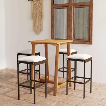 ARDEBO.de - 5-tlg. Gartenbar-Set mit Kissen Braun
