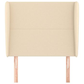 Kopfteil mit Ohren Creme 93x23x118/128 cm Stoff