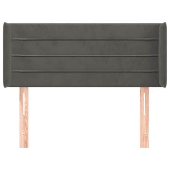 Kopfteil mit Ohren Dunkelgrau 83x16x78/88 cm Samt
