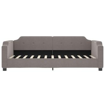 Tagesbett Ausziehbar mit Schubladen Taupe 90x200 cm Stoff
