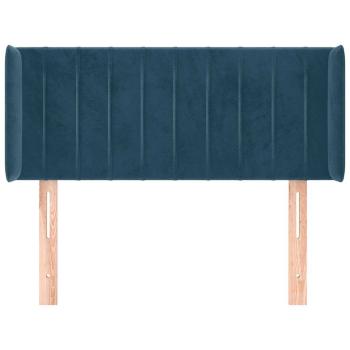 Kopfteil mit Ohren Dunkelblau 103x16x78/88 cm Samt
