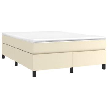 Boxspringbett mit Matratze Creme 180x200 cm Kunstleder