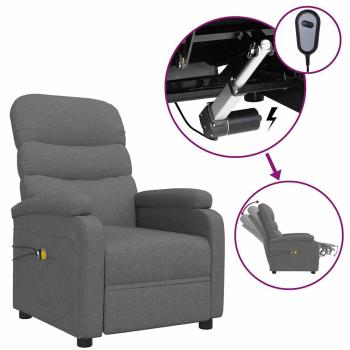 Massagesessel Elektrisch Dunkelgrau Stoff