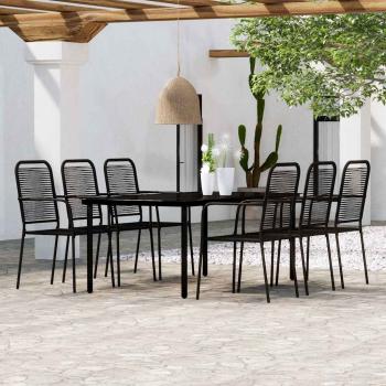 ARDEBO.de - 7-tlg. Garten-Essgruppe Schwarz