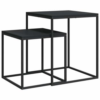 Couchtisch-Set 2-tlg. Holzwerkstoff und Metall