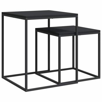 Couchtisch-Set 2-tlg. Holzwerkstoff und Metall