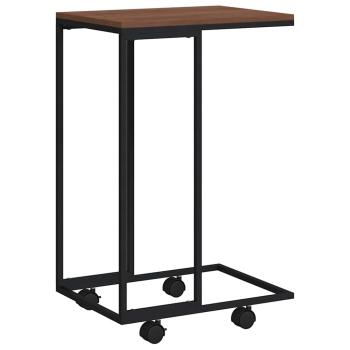 Beistelltisch mit Rollen Schwarz 40x30x63,5 cm Holzwerkstoff