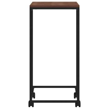 Beistelltisch mit Rollen Schwarz 40x30x63,5 cm Holzwerkstoff