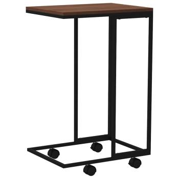 Beistelltisch mit Rollen Schwarz 40x30x63,5 cm Holzwerkstoff