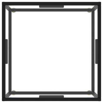 Couchtisch Schwarz mit Hartglas 60x60x35 cm
