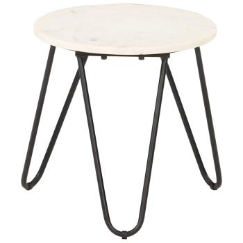 ARDEBO.de - Couchtisch Weiß 40×40×40 cm Echtstein in Marmoroptik
