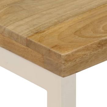 Couchtisch 100x50x35 cm Massivholz Mango und Stahl