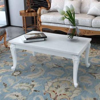 ARDEBO.de - Couchtisch 100x60x42 cm Hochglanz-Weiß