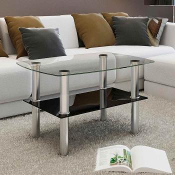 ARDEBO.de - Couchtisch mit Ablage Glas