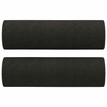 3-Sitzer-Sofa mit Zierkissen Schwarz 180 cm Stoff